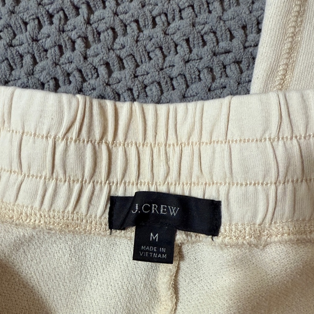 J. Crew Cream Terry Wide-leg Sweatpant - Picture 3 of 7